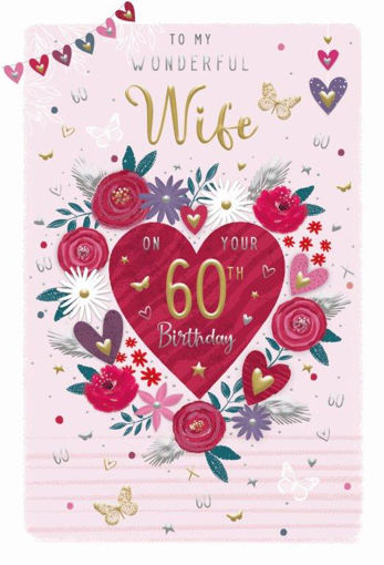 Picture of TO MY WONDERFUL WIFE ON YOUR 60TH BIRTHDAY CARD
